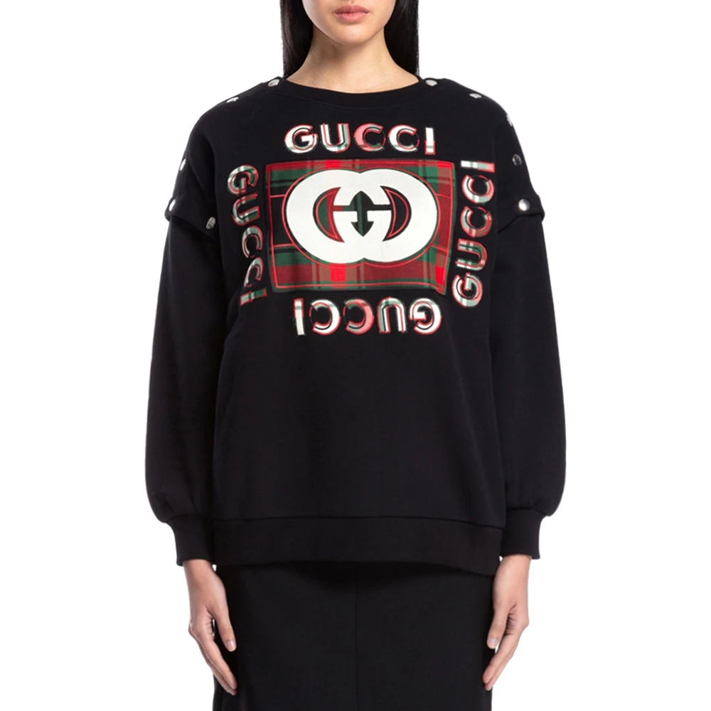 商品[国内直发] Gucci|GUCCI 黑色女士卫衣/帽衫 717416-XJEXO-1043,价格¥8251,第1张图片