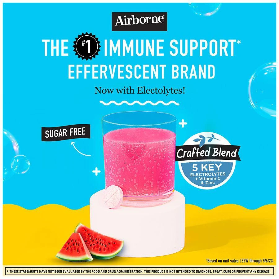 商品Airborne|Electrolyte Replenisher + Immune Support, Effervescent Tablets,价格¥56,第3张图片详细描述