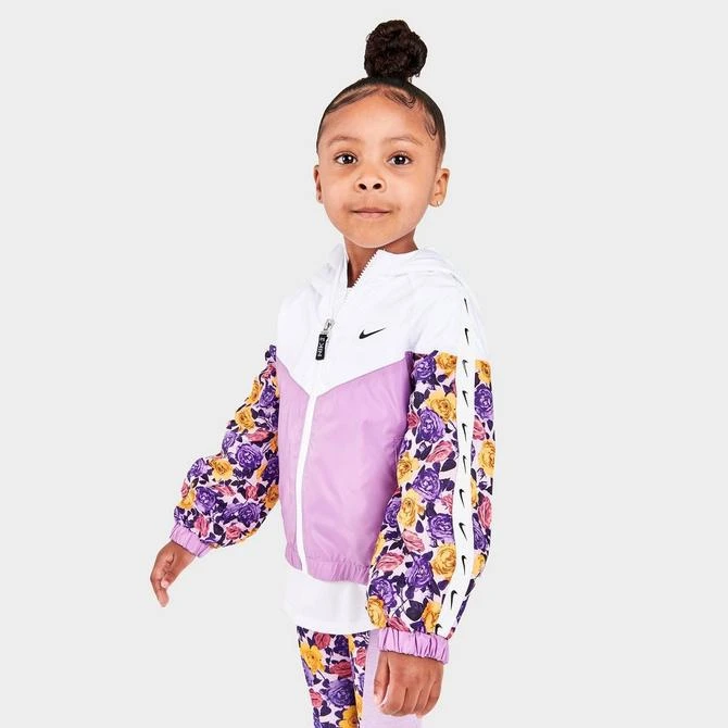 商品NIKE|Girls' Toddler Nike Sportswear Icon Clash Floral Windrunner Jacket,价格¥332,第3张图片详细描述