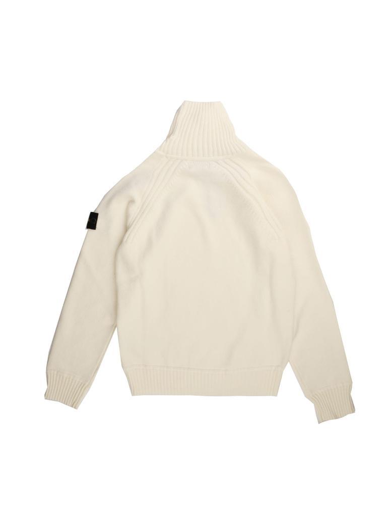商品Stone Island Junior|Stone Island Junior High Neck White Wool Sweater,价格¥1476,第4张图片详细描述