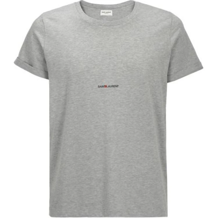 商品[国内直发] Yves Saint Laurent|圣罗兰 SS21 棉质圆领短袖T恤 男款 灰色,价格¥1632,第1张图片
