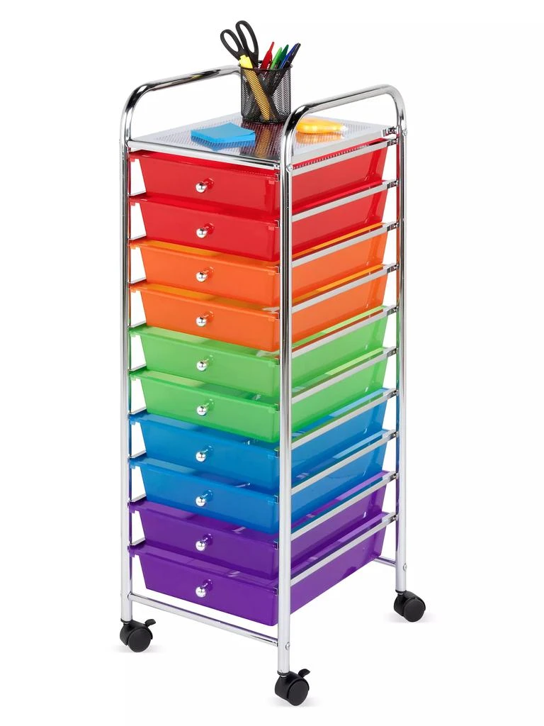 商品Honey Can Do|10-Drawer Multicolor Rolling Cart,价格¥892,第2张图片详细描述