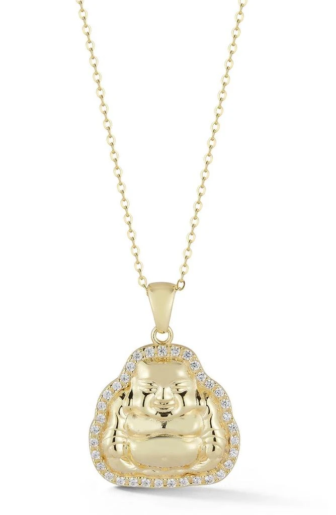 商品GLAZE JEWELRY|Yellow Gold Vermeil CZ Buddha Pendant Necklace,价格¥337,第1张图片