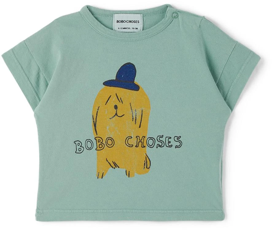 商品BOBO CHOSES|Baby Green Dog In The Hat T-Shirt,价格¥110,第1张图片