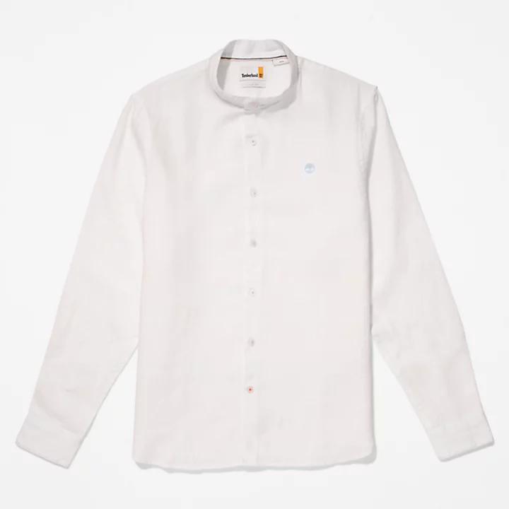 Mill River Linen Shirt for Men in White商品第6张图片规格展示