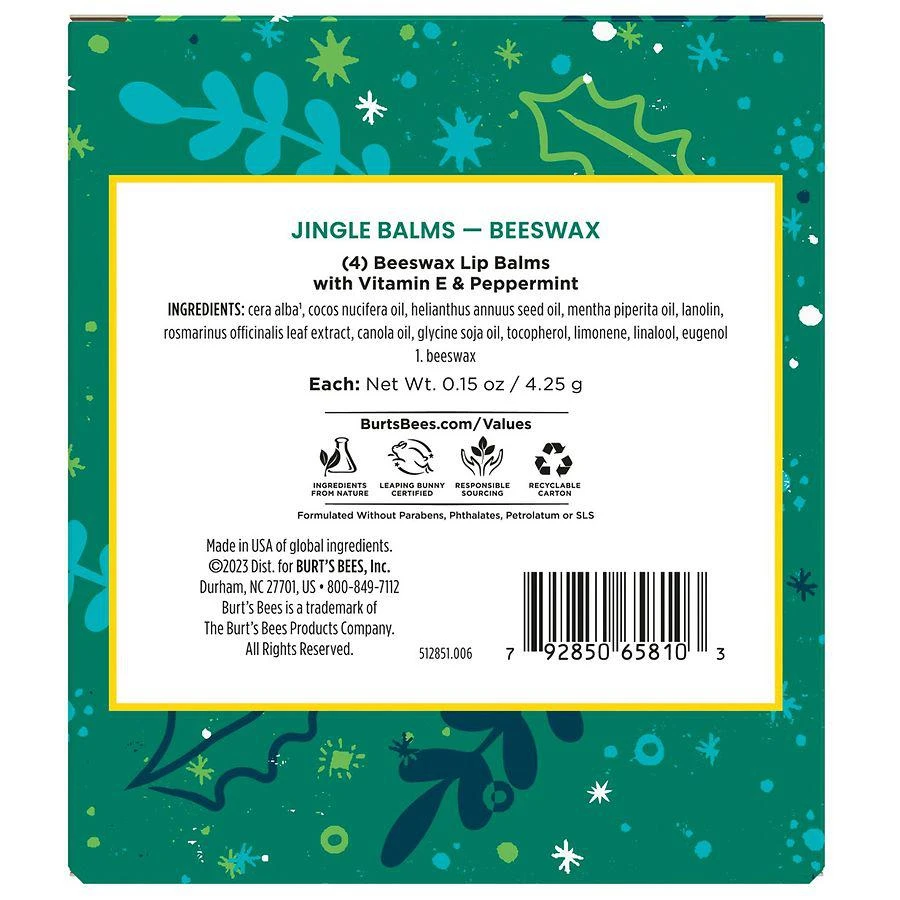 Jingle Balms Lip Balm Holiday Gift Set, 100% Natural Origin, Beeswax 商品