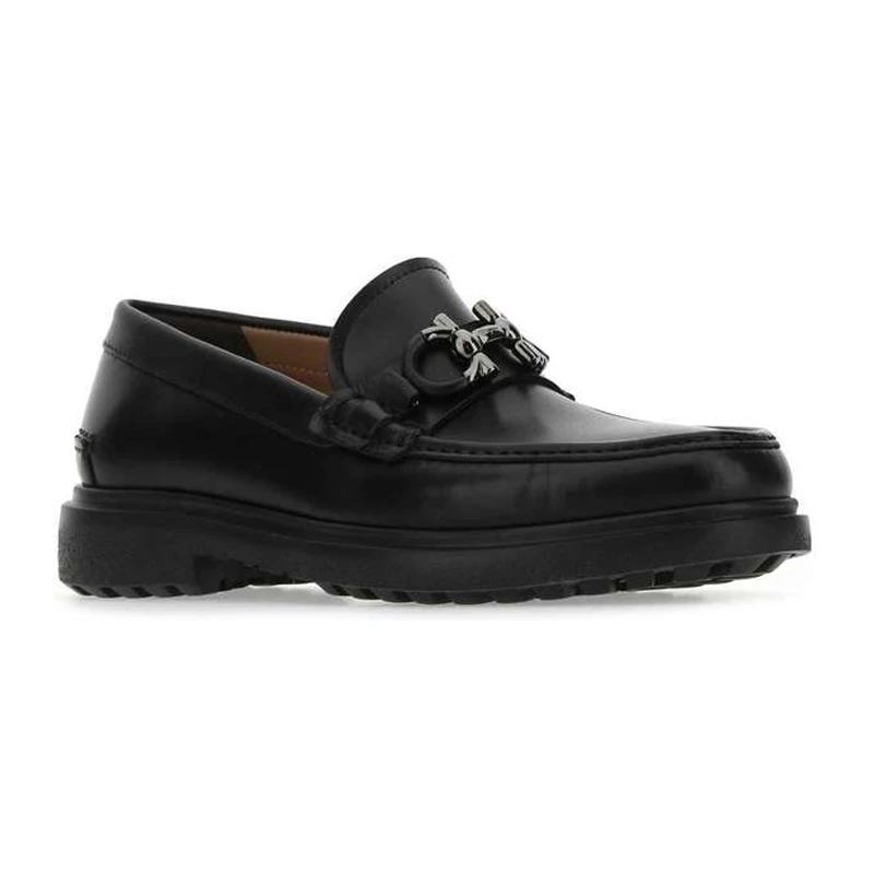 Salvatore Ferragamo 菲拉格慕 男士黑色小牛皮徽标乐福鞋 02-C499-735190 商品