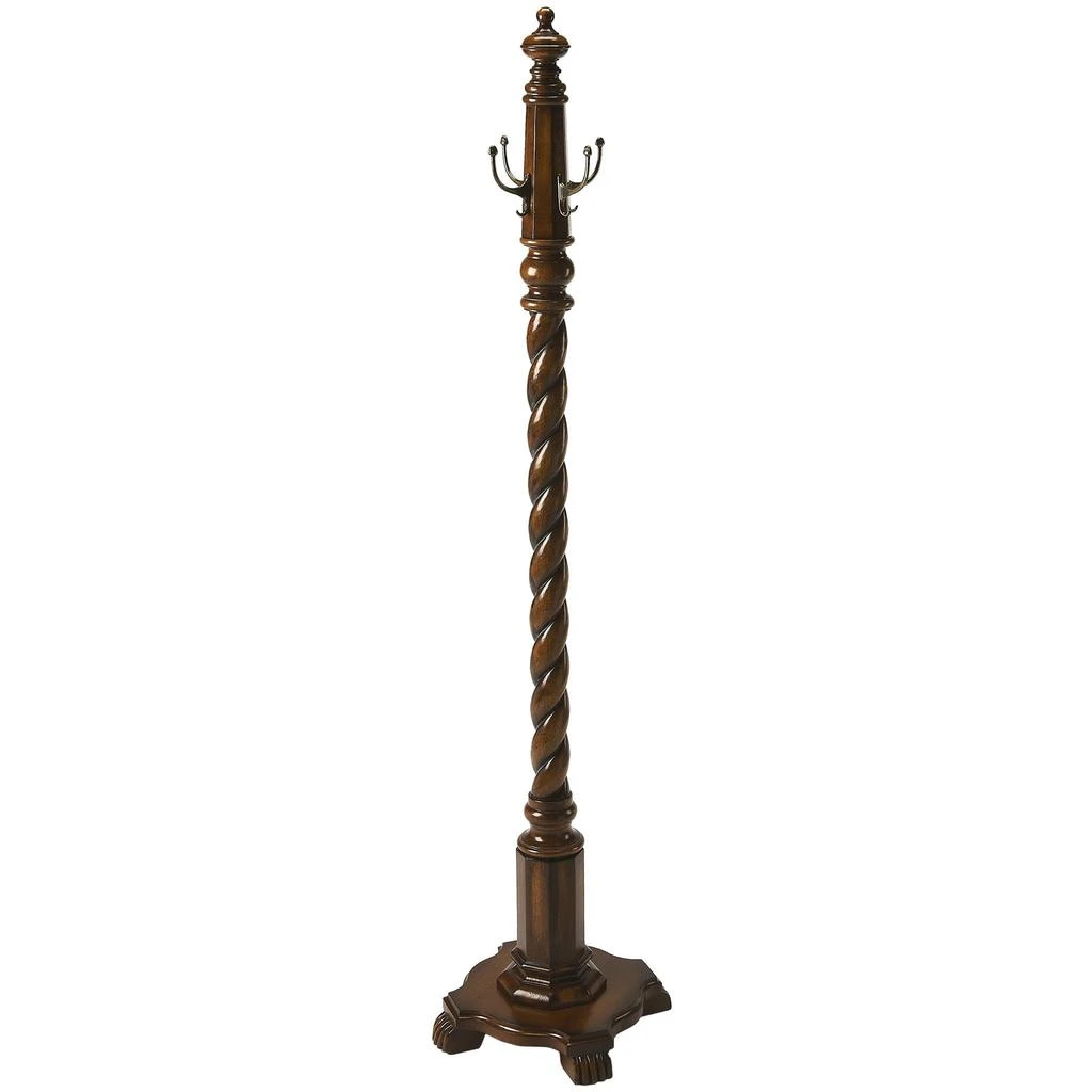商品Homezia|69" Brown Cherry Free Standing Four Hook Coat Rack,价格¥5145,第1张图片