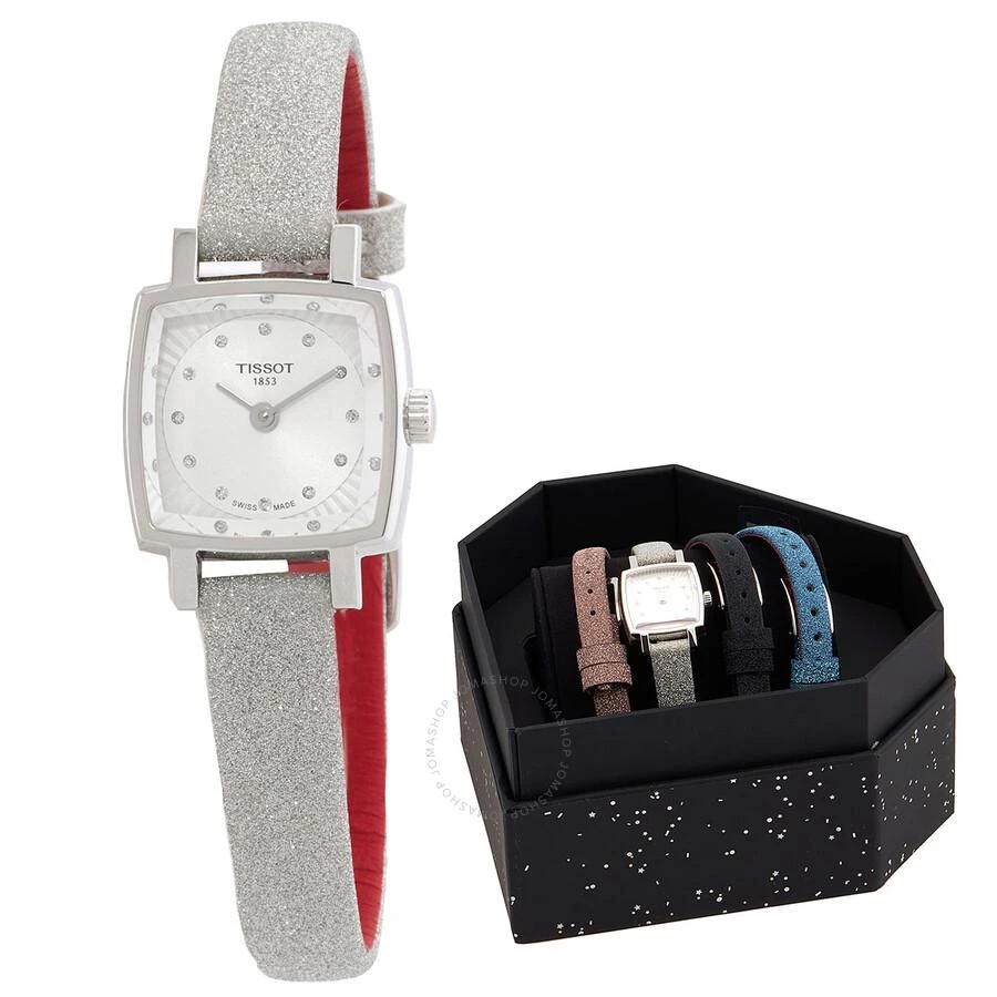 商品Tissot|Lovely Square Festive Kit Quartz Diamond Silver Dial Ladies Watch T0581091703602,价格¥960,第1张图片