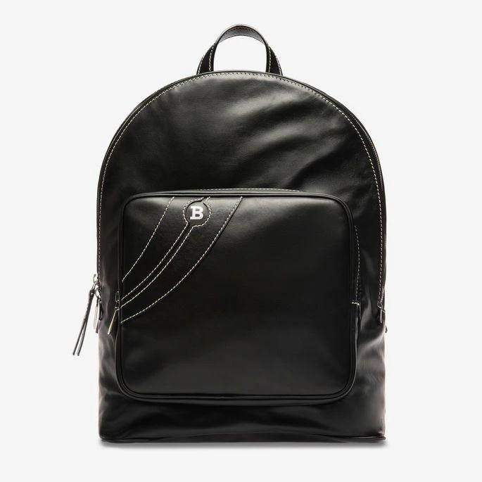 商品Bally|NEW Bally Select Men's Black Plain Calf Leather Backpack MSRP,价格¥5836,第1张图片