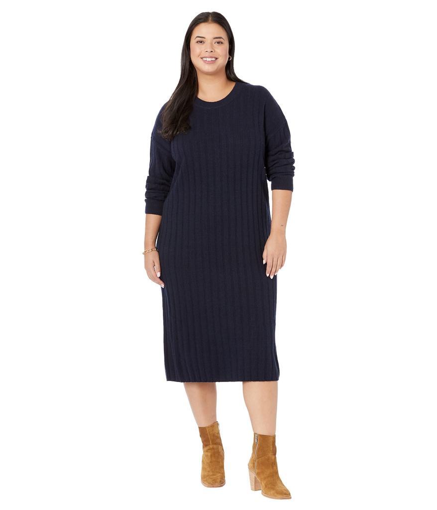 商品Madewell|Plus (Re)sourced Ribbed Midi Sweater Dress,价格¥894,第1张图片