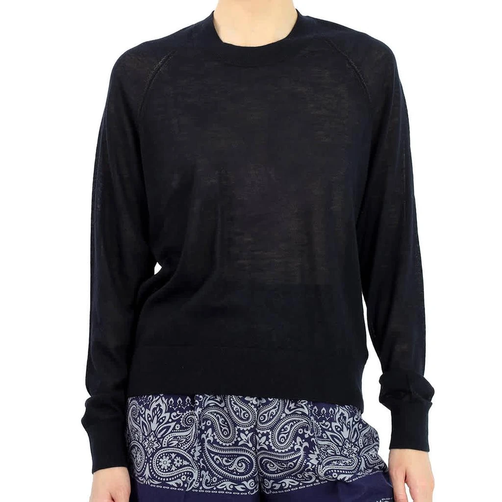 商品Burberry|Burberry Ladies Karluk Black Crewneck Cashmere Sweater, Size Medium,价格¥775,第1张图片