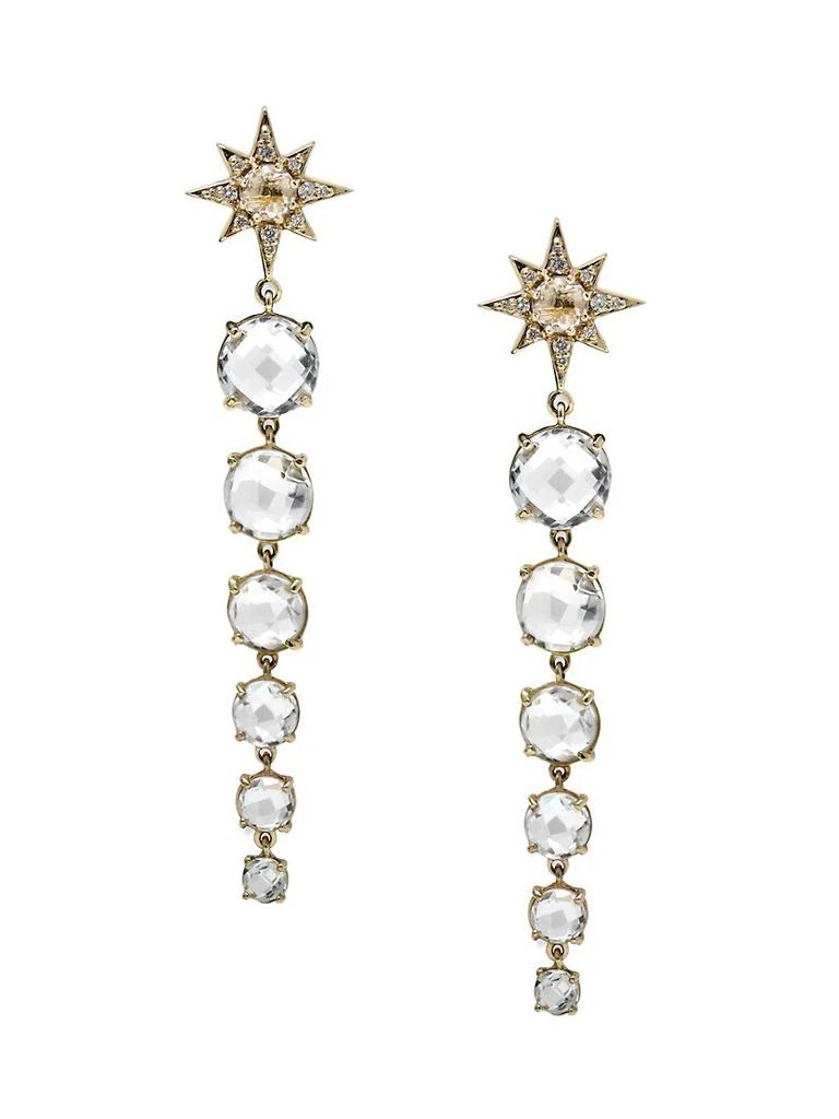 商品Anzie|Aztec Celeste 14K Gold, White Topaz & Diamond Graduated Drop Earrings,价格¥7044,第1张图片