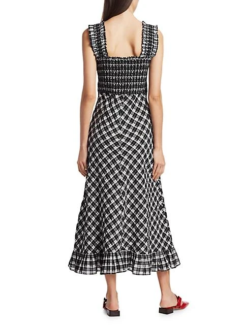 商品Ganni|Seersucker Checked Maxi Dress,价格¥855,第5张图片详细描述