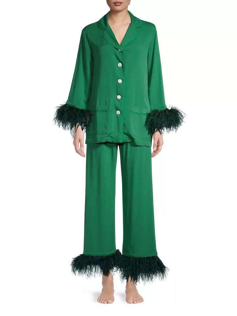 商品Sleeper|Party Feather-Embellished Pajama Set,价格¥1750,第3张图片详细描述