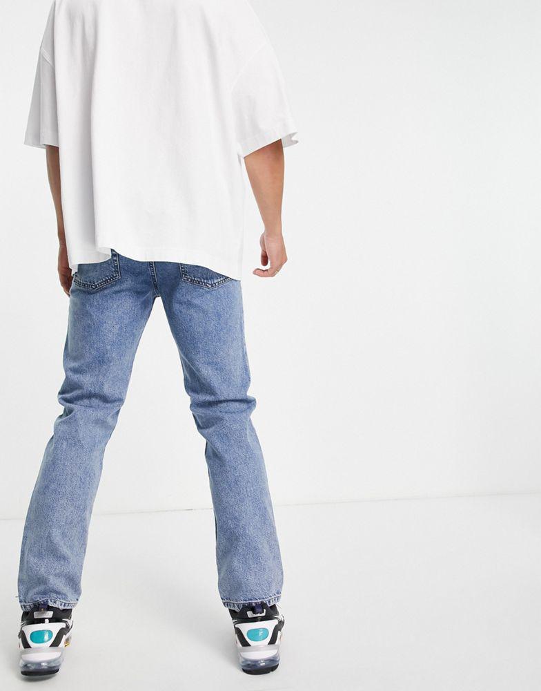 Topman straight jeans in mid wash blue商品第3张图片规格展示
