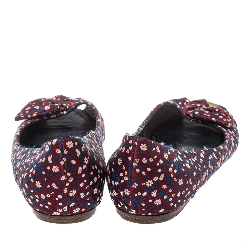 商品[二手商品] Louis Vuitton|Louis Vuitton Multicolor Print Fabric Catania Floral Peep Toe Flats Size39.5,价格¥1238,第5张图片详细描述