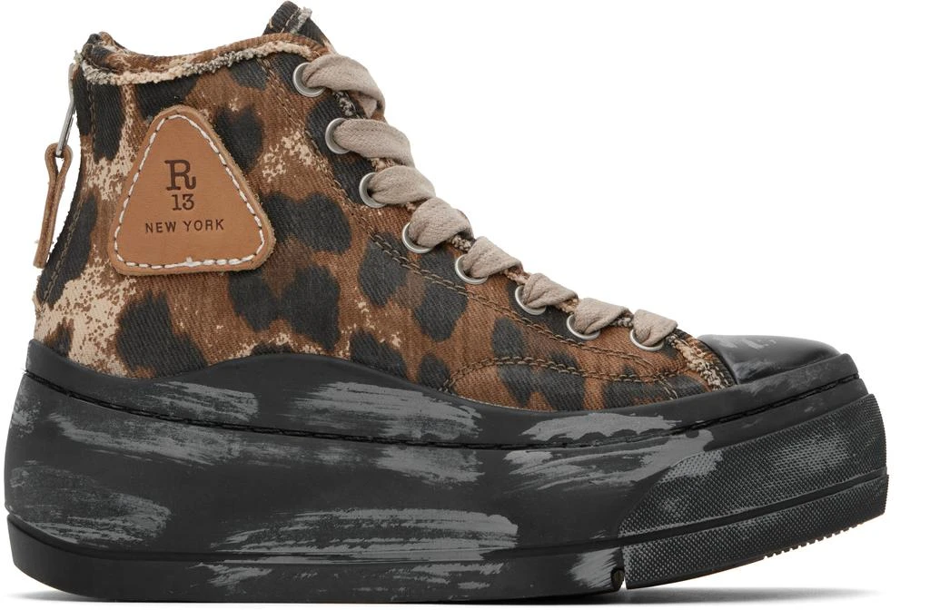 商品R13|Brown & Black Kurt High Top Sneakers,价格¥2057,第1张图片