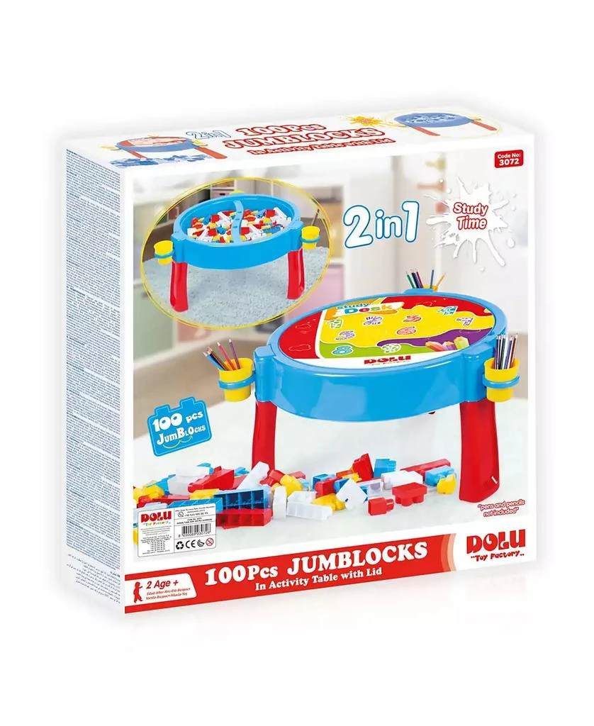 商品Rock Manor Games|Dolu Toys 2-in-1 Activity Table with Jumbo Blocks, 104 Piece,价格¥447,第3张图片详细描述