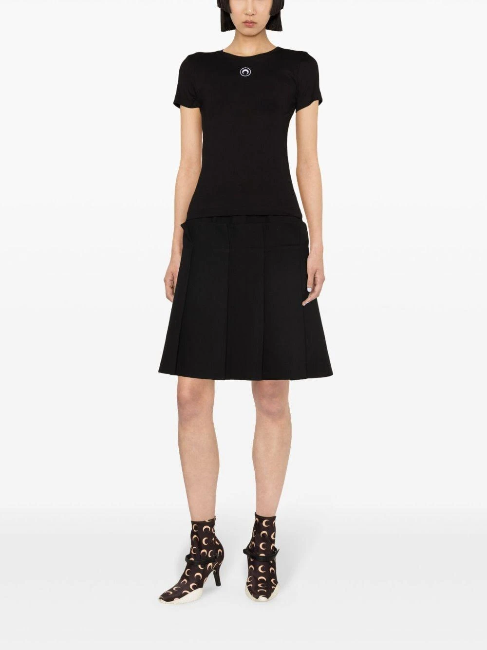 商品【商品预售7天】 MARINE SERRE|MARINE SERRE 女士衬衫 WTT012CJER0008BK99 黑色,价格¥1093,第5张图片详细描述