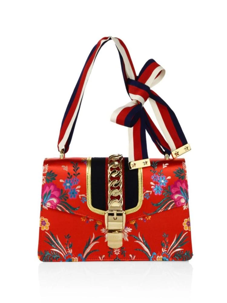 商品Gucci|Sylvie Floral Jacquard 单肩包,价格¥13071,第1张图片