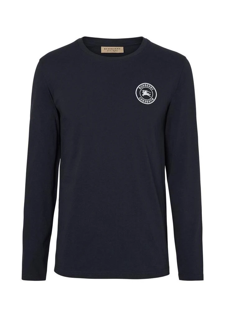 商品Burberry|Long sleeve embroidered logo cotton t-shirt,价格¥1681,第1张图片