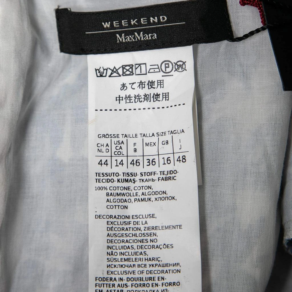 商品[二手商品] Weekend Max Mara|Weekend Max Mara Blue Floral  Printed Cotton Filato Midi Dress L,价格¥2663,第5张图片详细描述