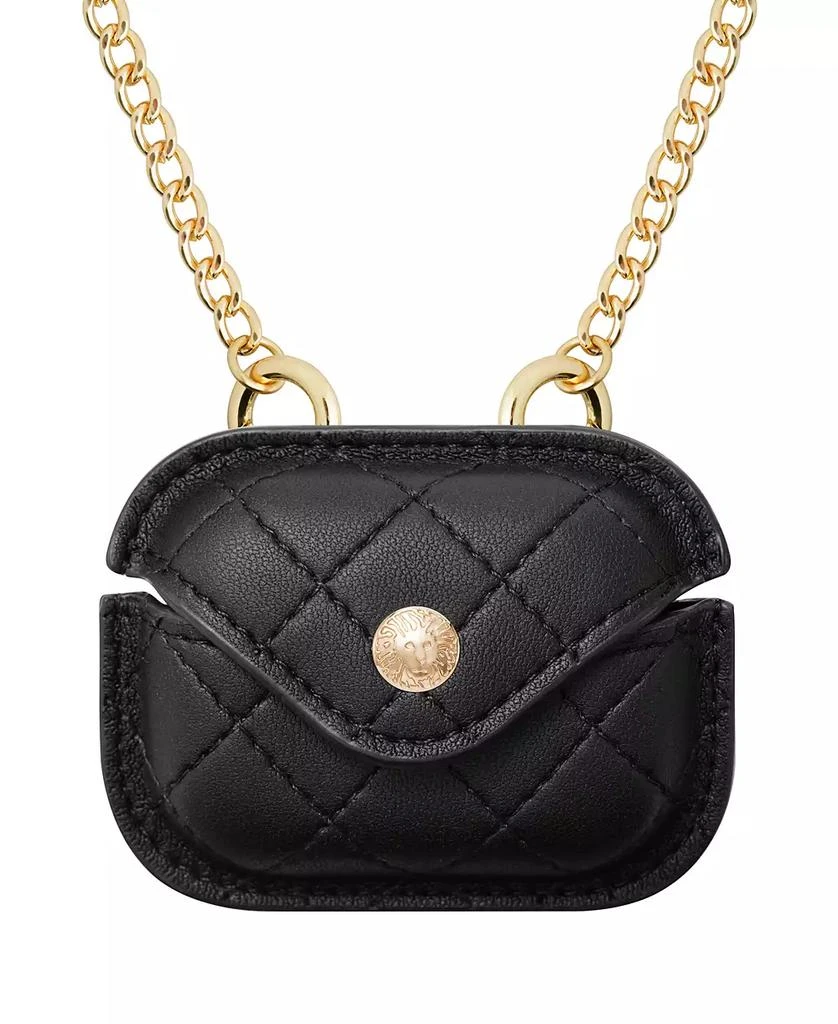 商品Anne Klein|Women's Black Faux Leather Quilted Case with Crossbody Chain designed for AirPods Pro®,价格¥338,第1张图片