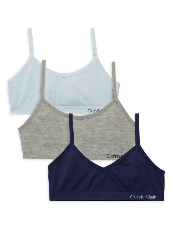 商品Calvin Klein|​Girl's 2-Pack Seamless Tie-Dye Logo Bras,价格¥121,第1张图片