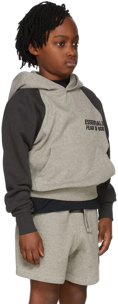 商品Essentials|Kids Grey & Black Raglan Hoodie,价格¥585,第3张图片详细描述