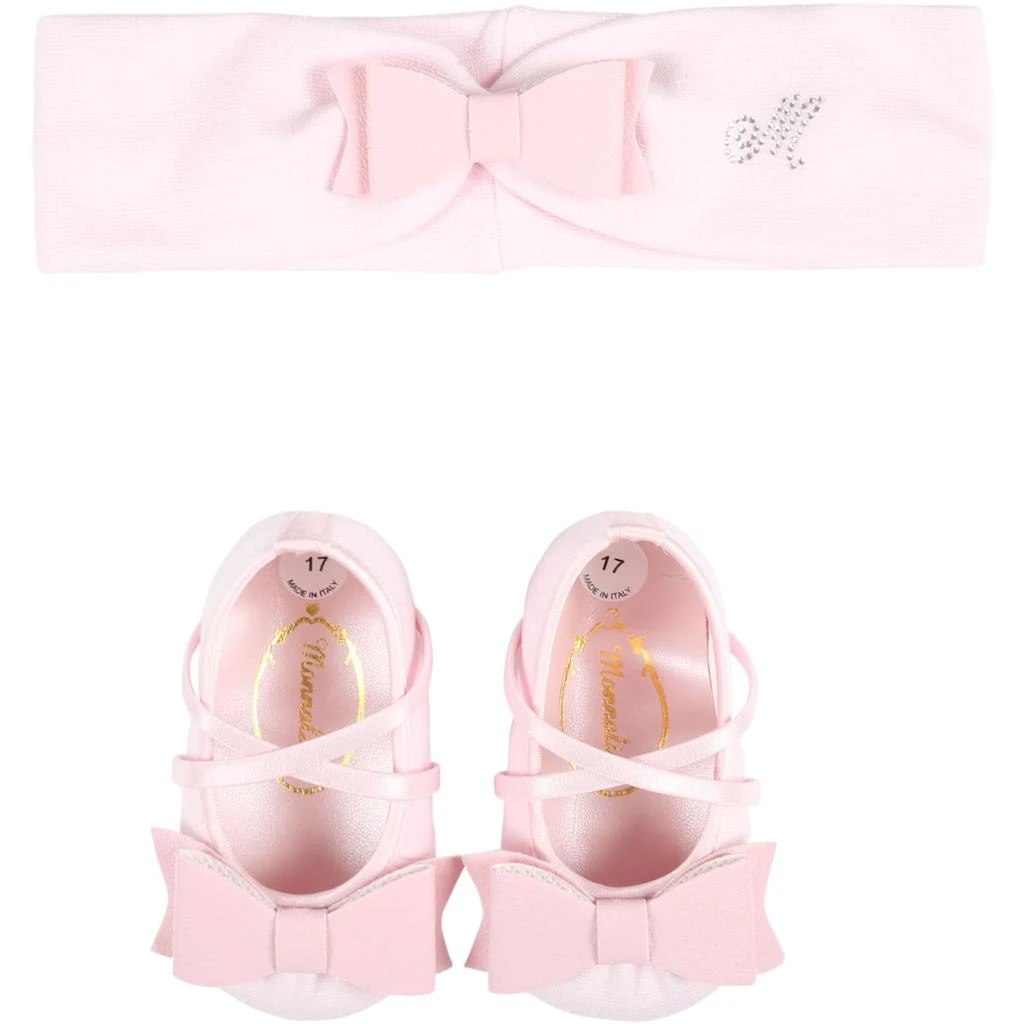 商品MONNALISA|Monnalisa Pink Set For Baby Girl With Bow,价格¥1221,第1张图片