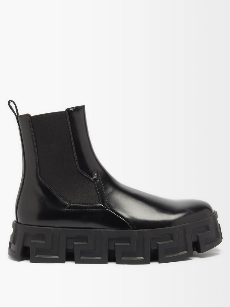 Versace | Greca-sole leather Chelsea boots 3123.45元 商品图片