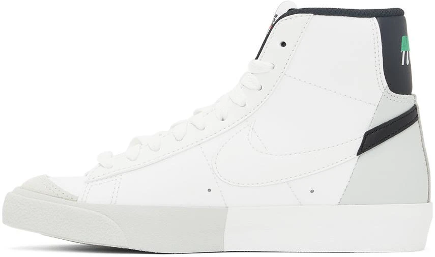 商品NIKE|Kids White & Gray Blazer Mid '77 SE Big Kids Sneakers,价格¥335,第3张图片详细描述