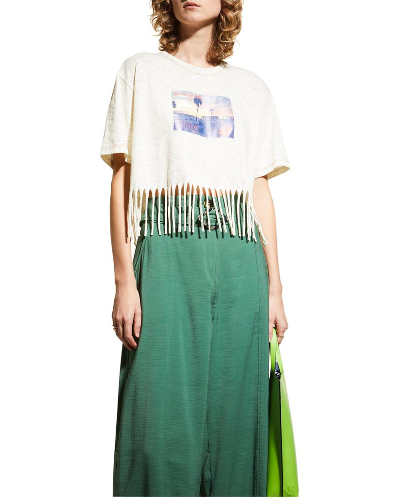 Organic Cotton Graphic Fringe Tee商品第1张图片规格展示