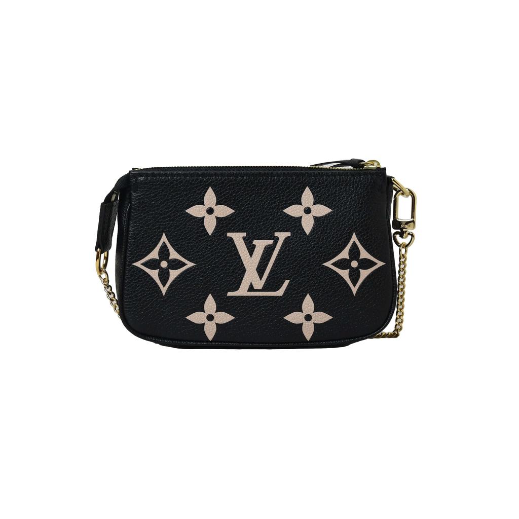 Louis Vuitton Mini Pochette Accessories Bicolor Monogram Empreinte Leather Black商品第1张图片规格展示
