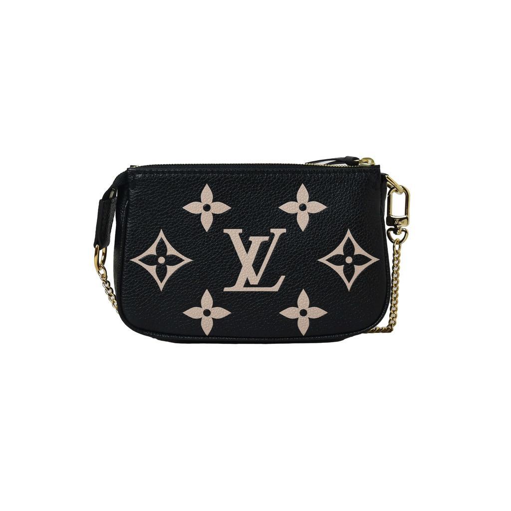 商品Louis Vuitton|Louis Vuitton Mini Pochette Accessories Bicolor Monogram Empreinte Leather Black,价格¥8134,第1张图片