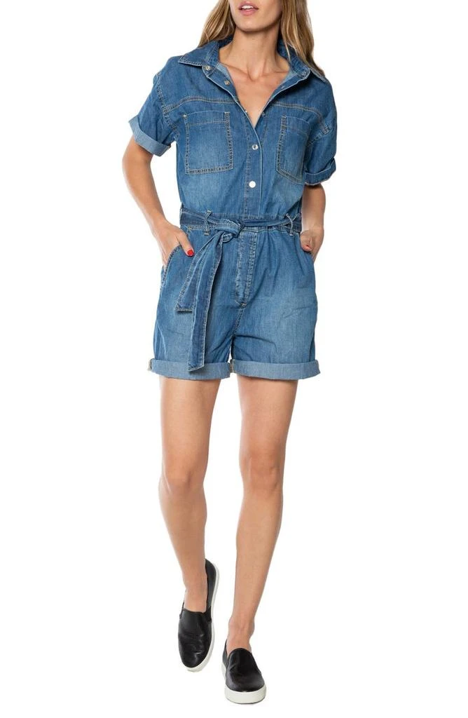 商品Juicy Couture|Roll Sleeve Denim Romper,价格¥246,第1张图片
