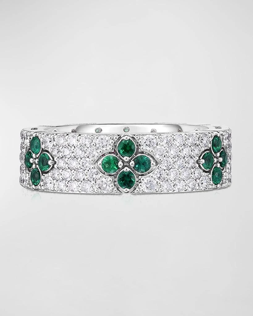 商品Roberto Coin|18K White Gold Love in Verona Diamond and Emerald Ring, Size 6.5,价格¥66395,第1张图片