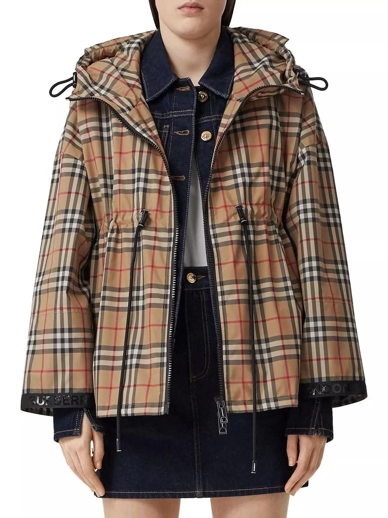 商品Burberry|Bacton Hooded Check Logo Coat,价格¥10115,第3张图片详细描述