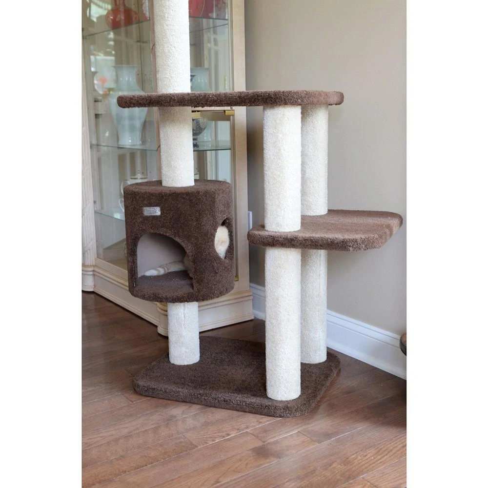 商品Macy's|3-Level Carpeted Real Wood Cat Tree Condo,价格¥2150,第5张图片详细描述