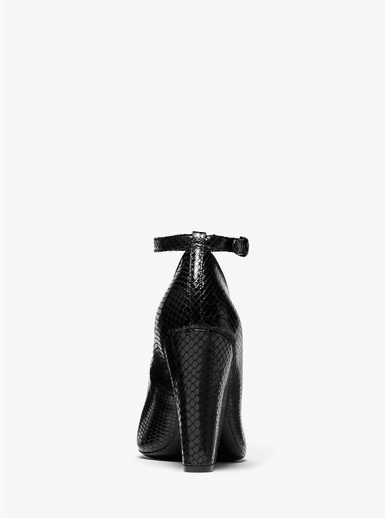 商品Michael Kors|Julianne Python-Embossed Leather Peep-Toe Pump,价格¥1638,第3张图片详细描述
