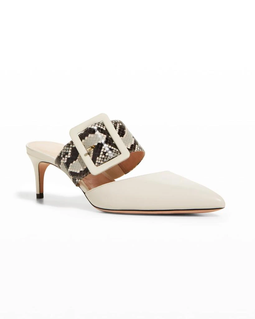 商品Bally|Jemina Snake-Print Leather Buckle Mule Pumps,价格¥5174,第2张图片详细描述