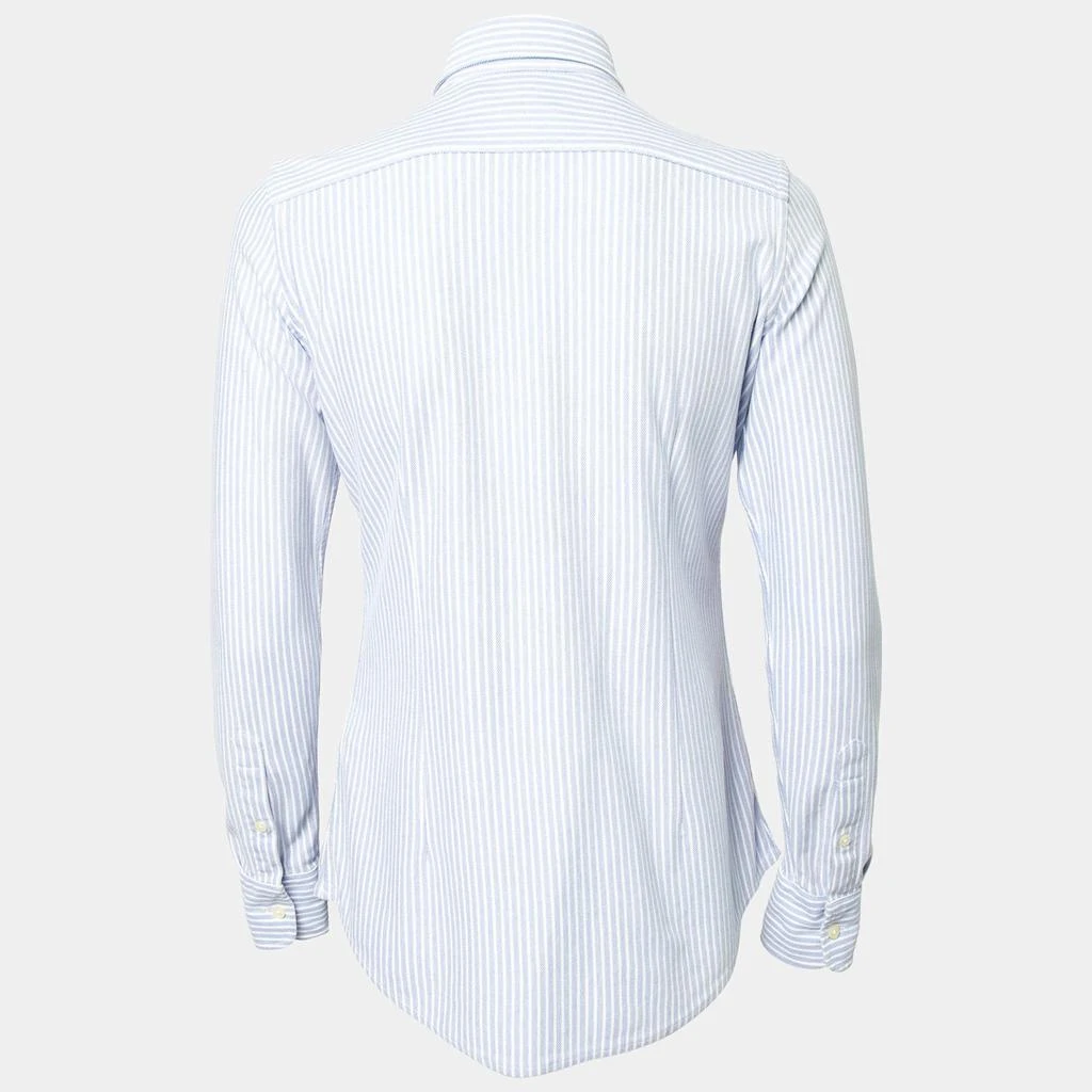 商品[二手商品] Ralph Lauren|Ralph Lauren Blue Striped Knit Oxford Button Front Polo Shirt M,价格¥821,第2张图片详细描述