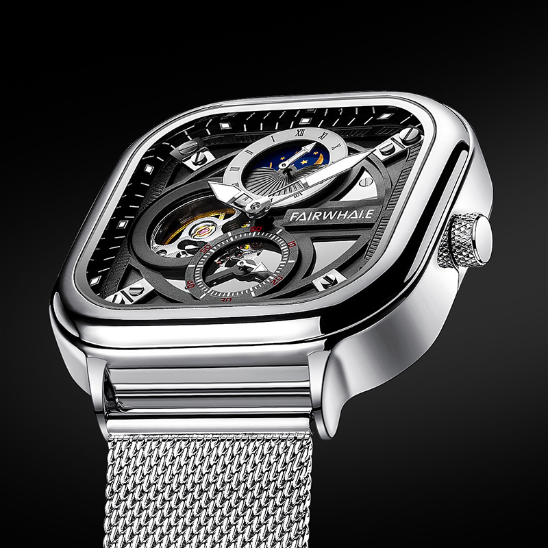 马克华菲手表潮流时尚方形表盘运动防水夜光全自动机械手表商品第2张图片规格展示