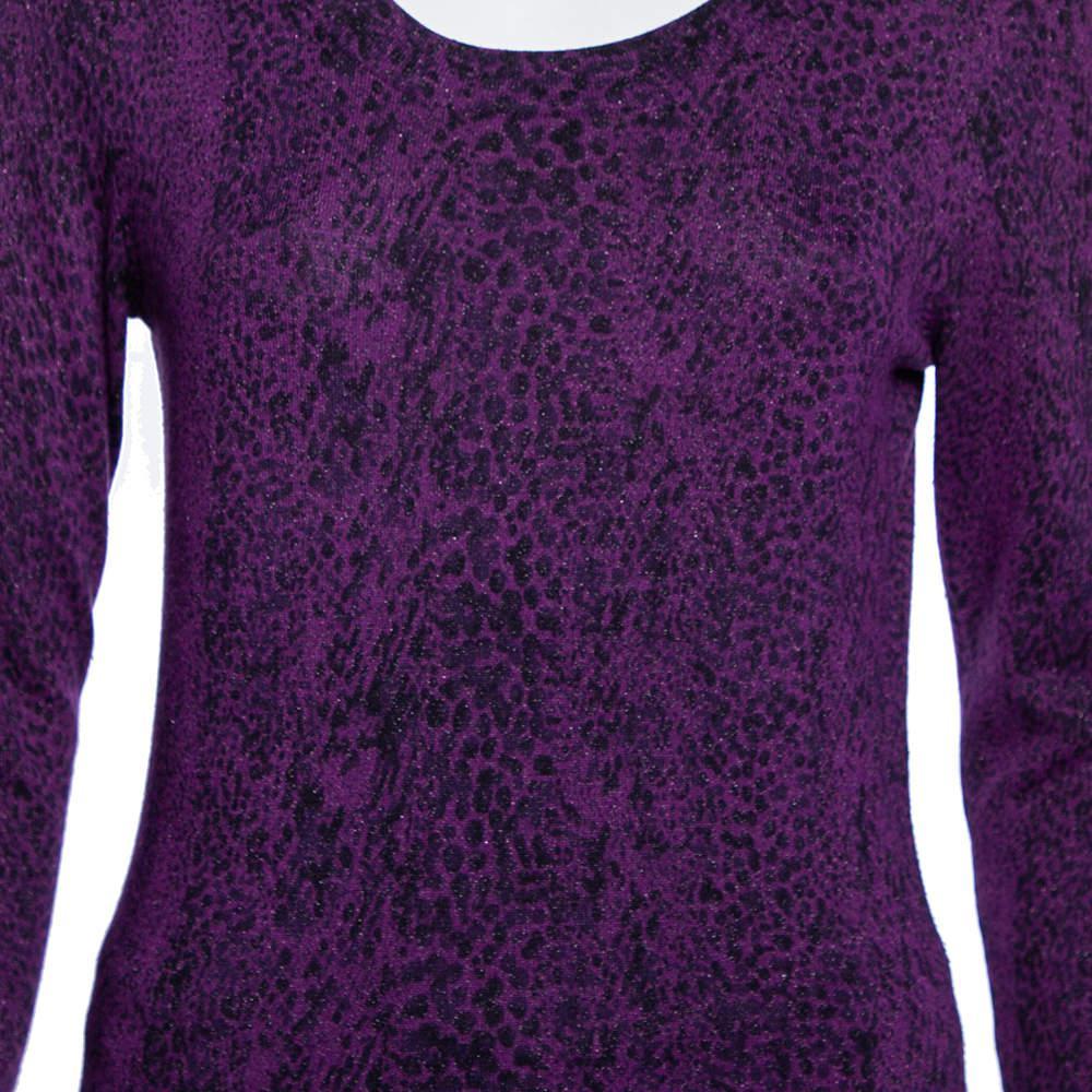 商品[二手商品] Diane von Furstenberg|Diane Von Furstenberg Purple Animal Print Knit Neva Top S,价格¥787,第4张图片详细描述