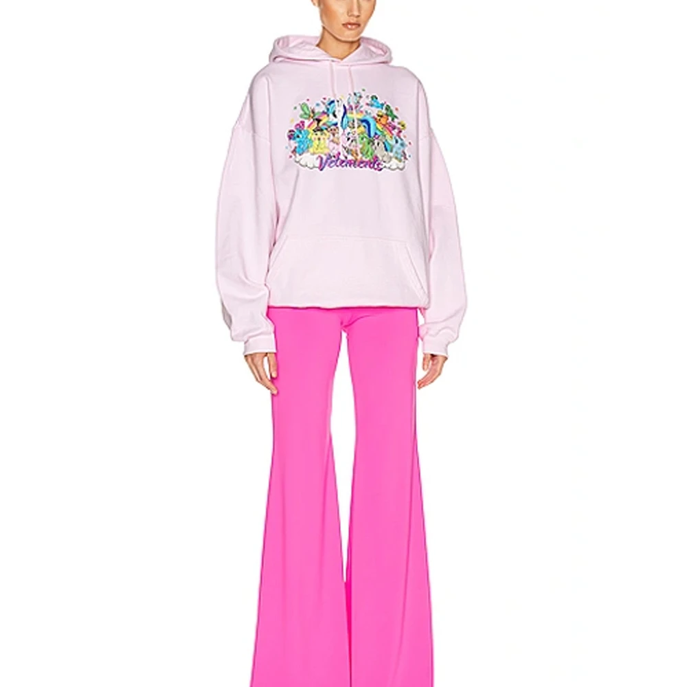 VETEMENTS 女士粉色印花棉质连帽卫衣 WAH20TR403-PINK 商品