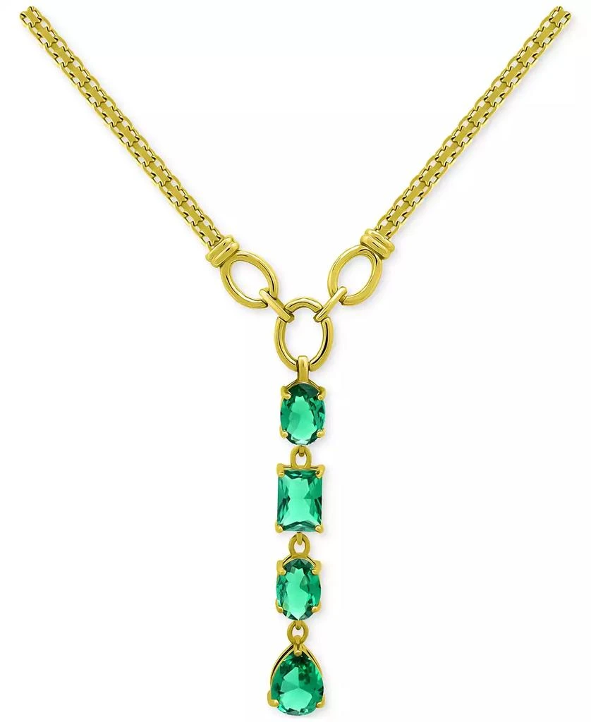 商品Macy's|Lab-Grown Green Quartz Lariat Necklace (2-3/4 ct. t.w.) in 18k Gold-Plated Sterling Silver, 16" + 2" extender,价格¥672,第1张图片