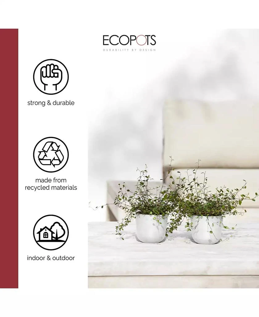 商品ECOPOTS|Oslo Durable Indoor and Outdoor Planter, 4.5in,价格¥91,第2张图片详细描述