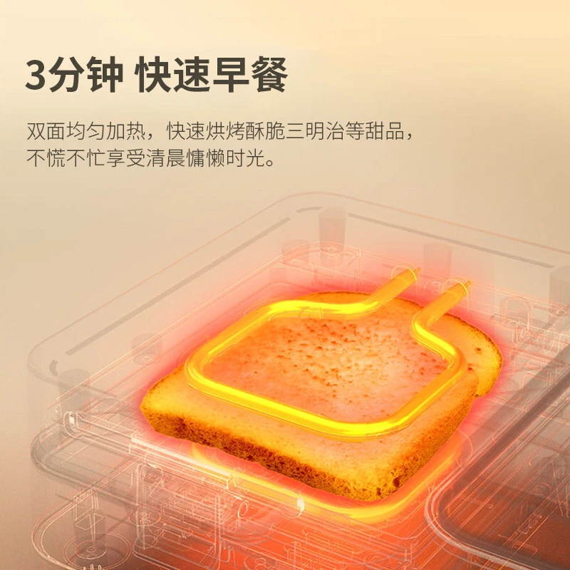 松下（panasonic） 三明治早餐机家用小型轻食机懒人多功能华夫饼吐司压烤机 NF-MS01ASQ 湖蓝色 商品