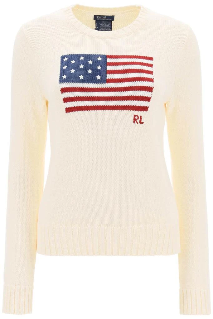 商品Ralph Lauren|Polo ralph lauren cotton sweater with flag intarsia,价格¥1719,第1张图片